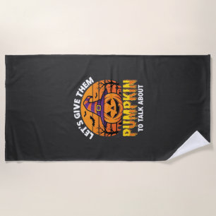 Funny Pumpkin Halloween Pun Design2 (1)_1 Beach Towel