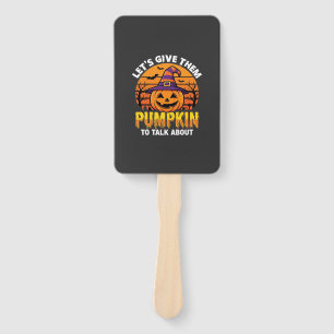 Funny Pumpkin Halloween Pun Design2 (1)_1 Hand Fan