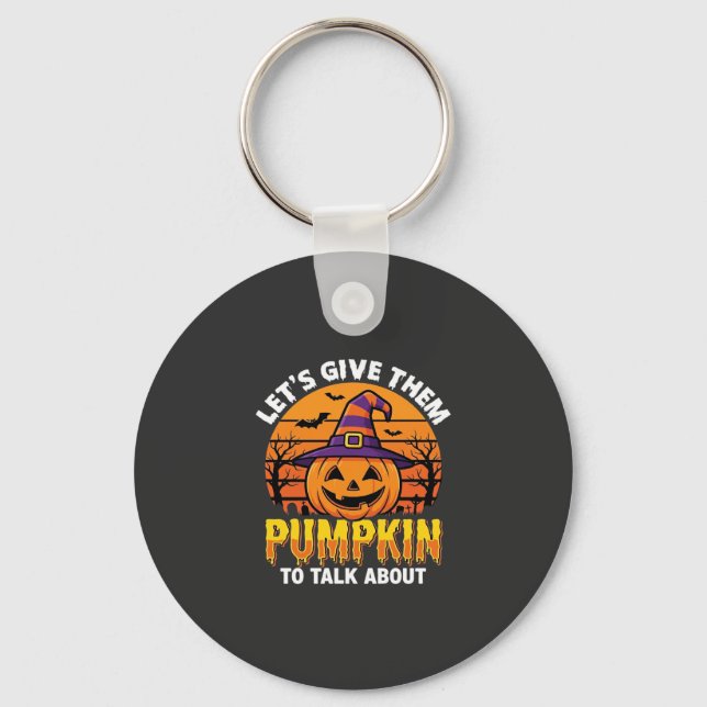 Funny Pumpkin Halloween Pun Design2 (1)_1 Keychain (Front)