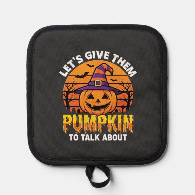 Funny Pumpkin Halloween Pun Design2 (1)_1 Pot Holder (Front)