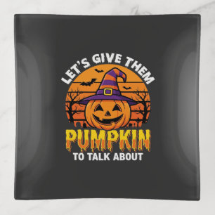 Funny Pumpkin Halloween Pun Design2 (1)_1 Trinket Tray