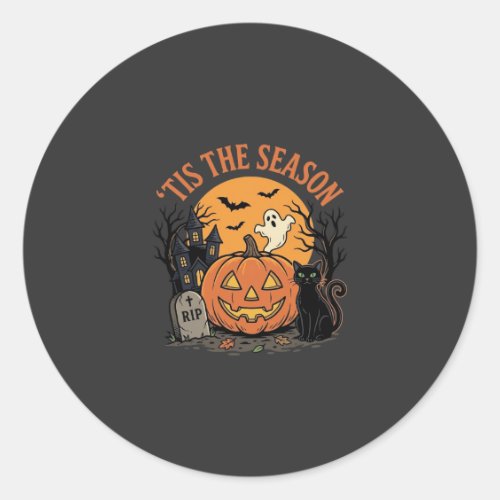 Funny Pumpkin Halloween Pun Design2 (2)_1 Classic Round Sticker