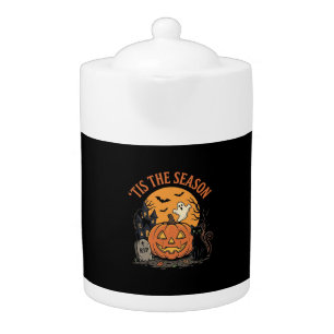 Funny Pumpkin Halloween Pun Design2 (2)_1 Teapot