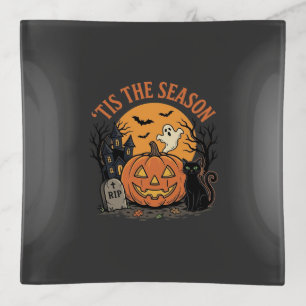 Funny Pumpkin Halloween Pun Design2 (2)_1 Trinket Tray