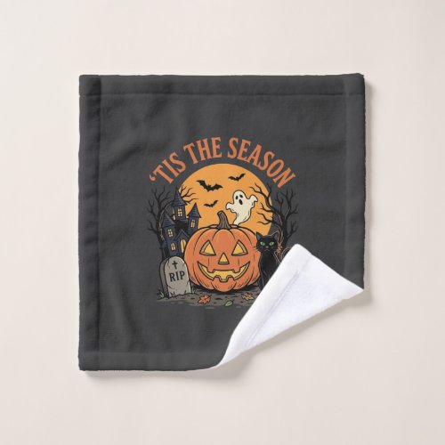 Funny Pumpkin Halloween Pun Design2 (2)_1 Wash Cloth