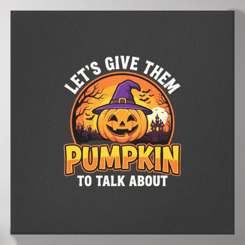 Funny Pumpkin Halloween Pun Design_1 Canvas Photo Tile