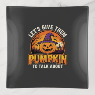 Funny Pumpkin Halloween Pun Design_1 Trinket Tray