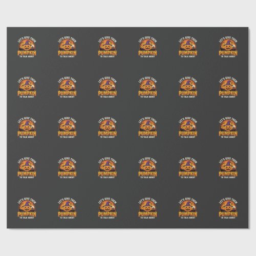 Funny Pumpkin Halloween Pun Design_1 Wrapping Paper