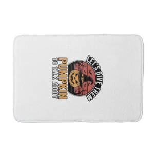 Funny Pumpkin Halloween Vintage Shirt Design_1 Bath Mat