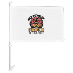 Funny Pumpkin Halloween Vintage Shirt Design_1 Car Flag