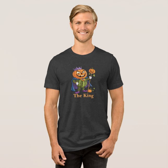 Funny Pumpkin King Tri-Blend Shirt (Front Full)