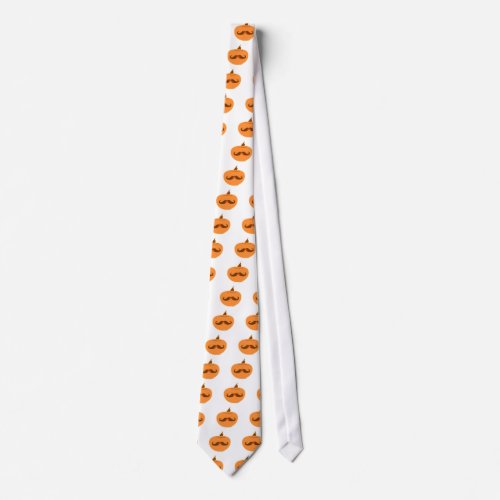 Funny Pumpkin Mustache Jack_O_Lantern Pattern Neck Tie