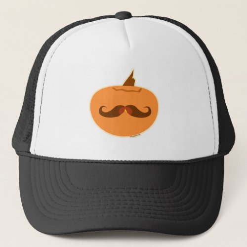 Funny Pumpkin Mustache Jack_O_Lantern Time Trucker Hat