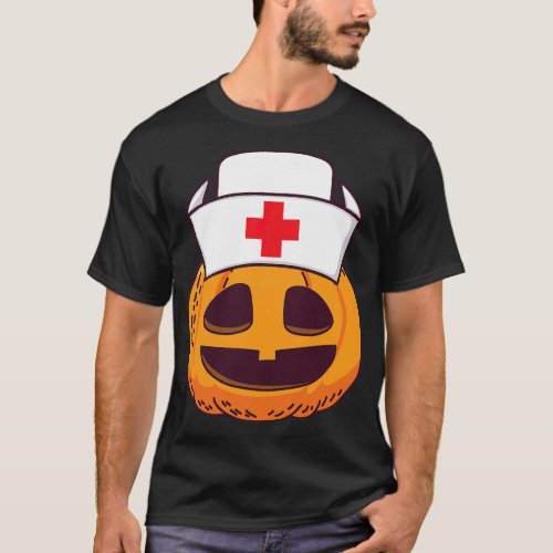 Funny Pumpkin Nurse Doctors Halloween Costume T_Shirt