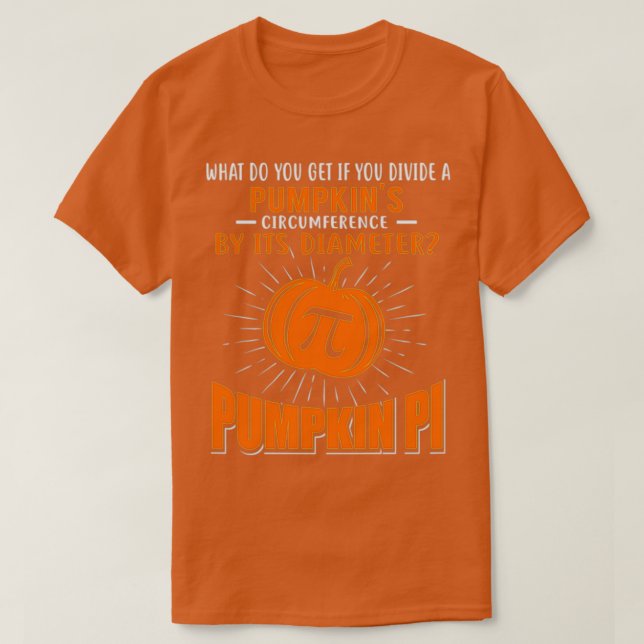 Funny Pumpkin Pi Halloween Costume Math T-Shirt (Design Front)