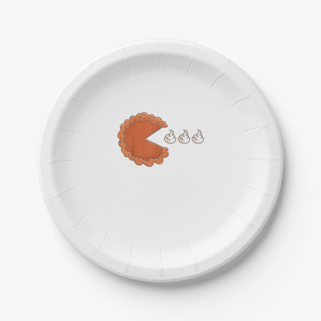 Funny Pumpkin Pie Eating Whipped Cream 2020 Thanks Paper Plates (Front)