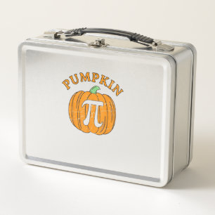 Funny Pumpkin Pie Halloween Thanksgiving Pumpkin P Metal Lunch Box