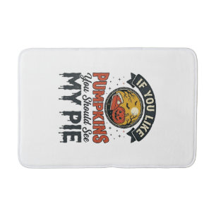 Funny Pumpkin Pie Halloween Vintage Shirt Design_1 Bath Mat