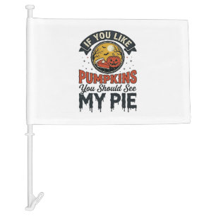 Funny Pumpkin Pie Halloween Vintage Shirt Design_1 Car Flag
