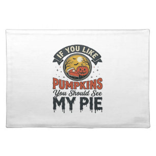 Funny Pumpkin Pie Halloween Vintage Shirt Design_1 Cloth Placemat