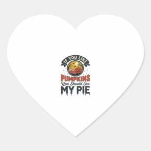 Funny Pumpkin Pie Halloween Vintage Shirt Design_1 Heart Sticker
