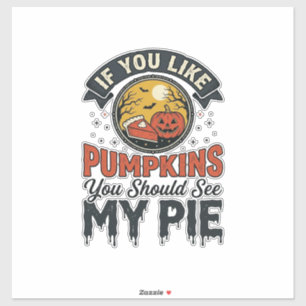 Funny Pumpkin Pie Halloween Vintage Shirt Design_1 Sticker