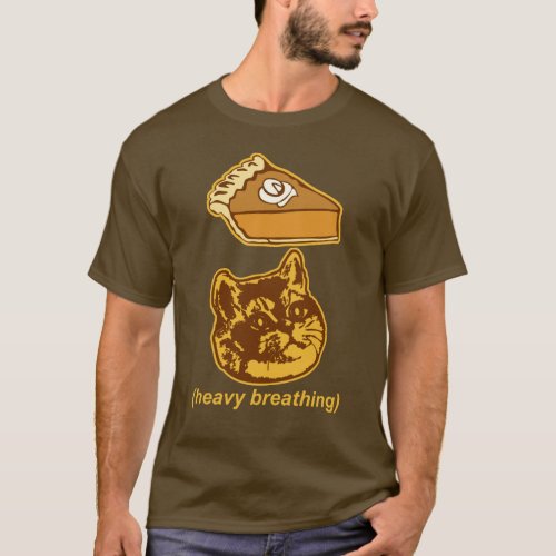 Funny Pumpkin Pie Heavy Breathing Cat Meme T_Shirt