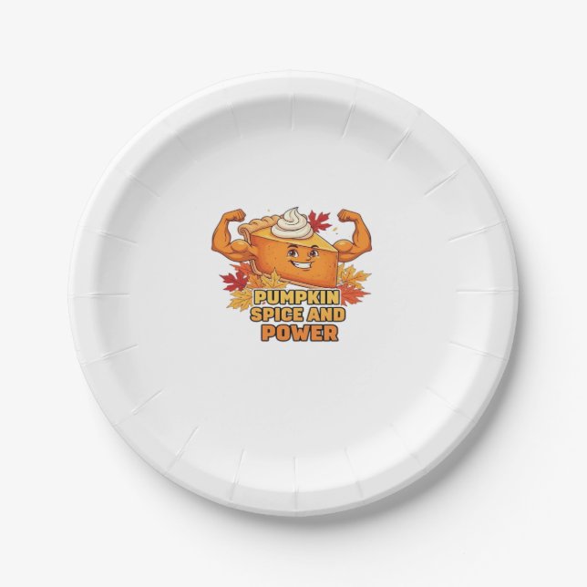 Funny Pumpkin Pie Thanksgiving Oversized T-Shirt.p Paper Plates (Front)