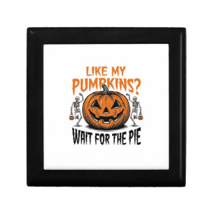 Funny Pumpkin Skeleton Halloween Pie Shirt_1 Gift Box