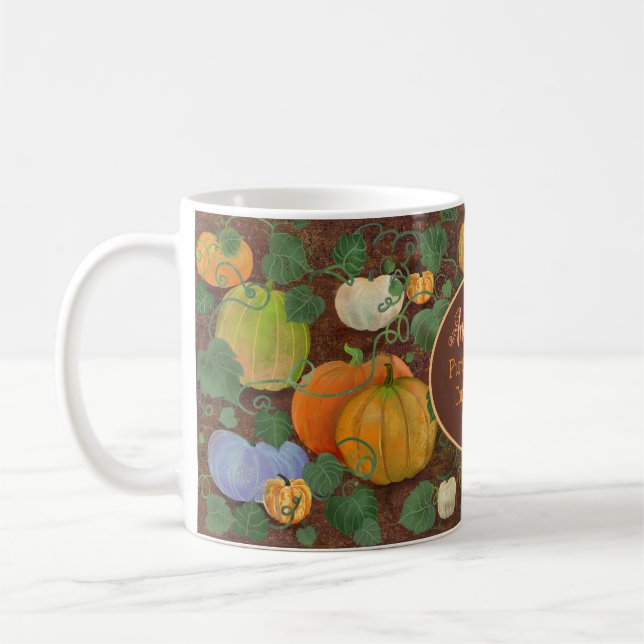 Funny Pumpkin Spice Connoisseur Freak Personalized Coffee Mug (Left)