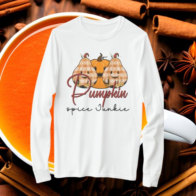funny pumpkin spice junkie Fall Seasonal T-Shirt (Creator Uploaded)