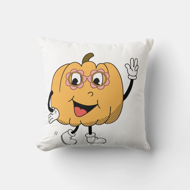 Funny pumpkin throw pillow (Front)