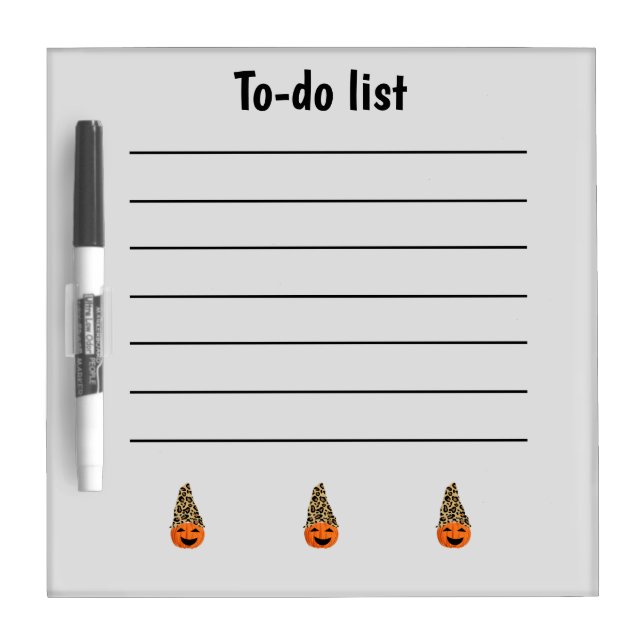 Funny Pumpkin To-do List Dry Erase Board (Front)