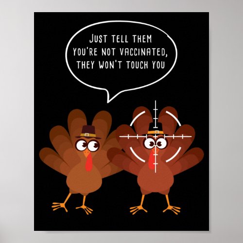 Funny Pumpkin Turkey Conversation Thanksgiving   Poster