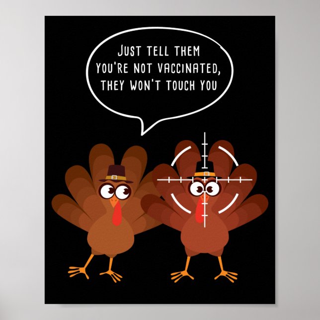 Funny Pumpkin Turkey Conversation Thanksgiving   Poster (Front)