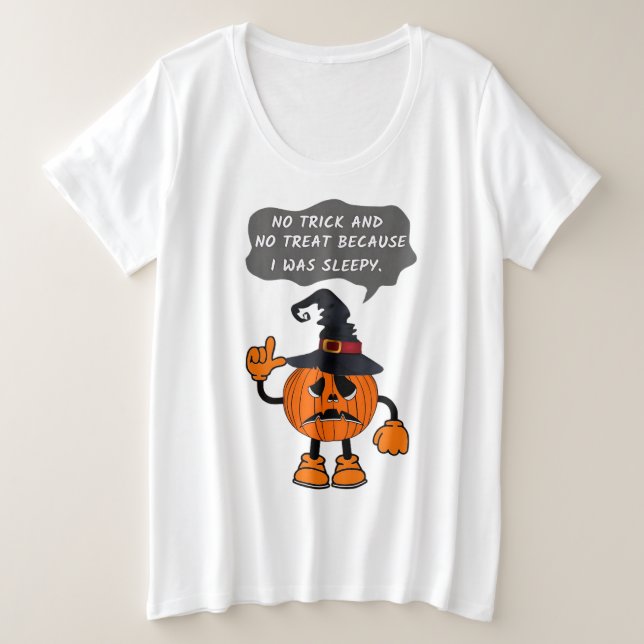 Funny Pumpkin was sleepy Plus Size T-Shirt (Design Front)
