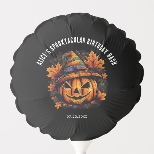 Funny Pumpkin Witch Hat Halloween Birthday Balloon