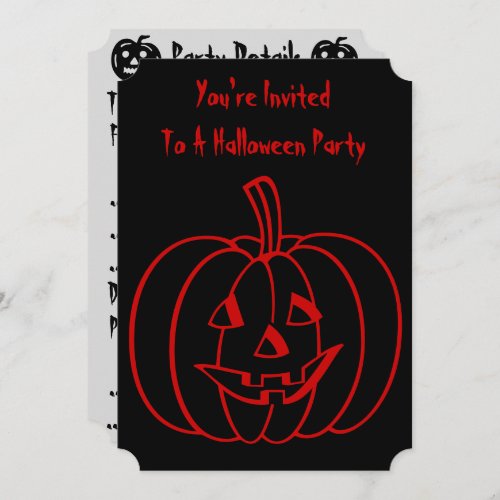 Funny pumpkin with cut out face for halloween invitation