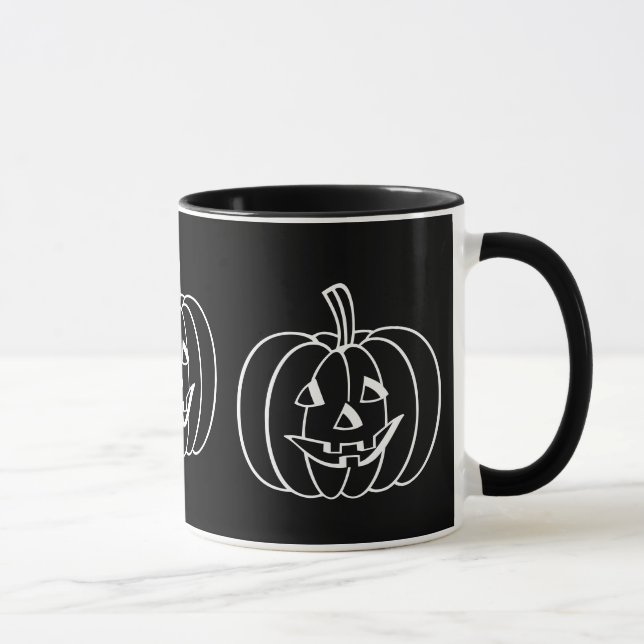 Funny pumpkin with cut out face halloween mug (Right)