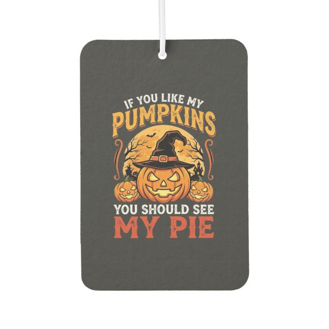 Funny Pumpkins Halloween Pie Design_1 Air Freshener (Front)