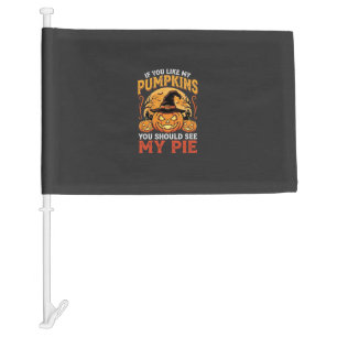Funny Pumpkins Halloween Pie Design_1 Car Flag