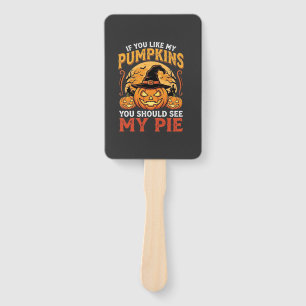 Funny Pumpkins Halloween Pie Design_1 Hand Fan