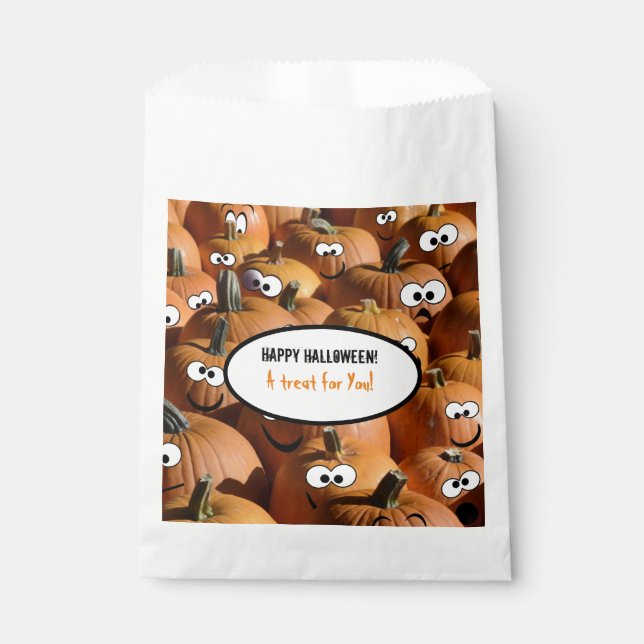 Funny Pumpkins Halloween Treat Favor Bags (Front)