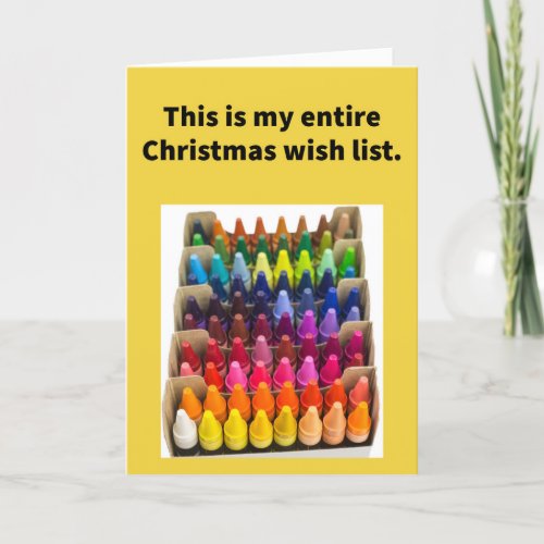 Funny Pun All I Want is Hue Merry Christmas  Card