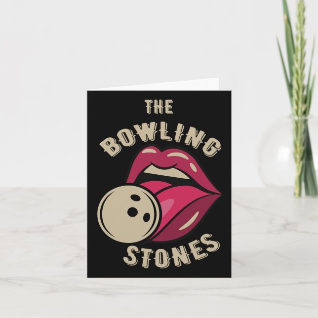 Funny Pun Bowling Stone  Card (Front)