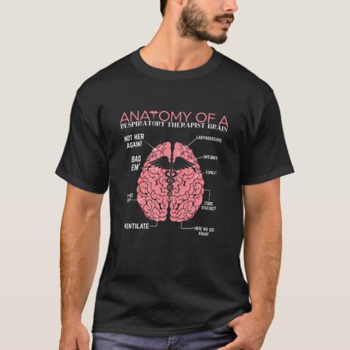 Funny Pun Brain Anatomy Of A Respiratory Therapist T_Shirt