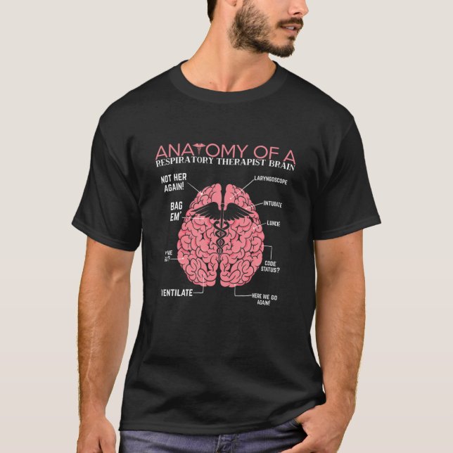 Funny Pun Brain Anatomy Of A Respiratory Therapist T-Shirt (Front)