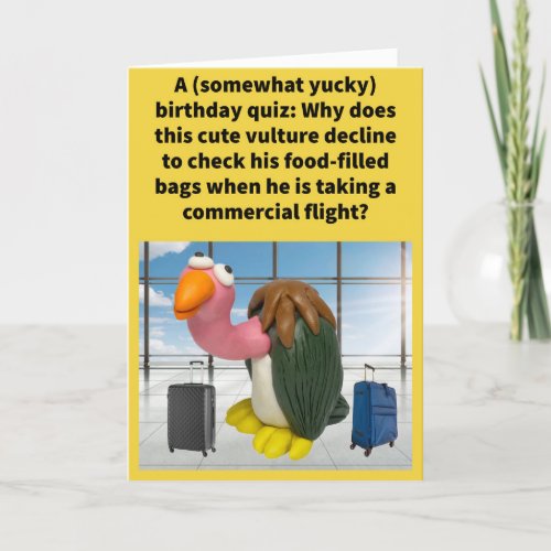 Funny Pun Carrion Luggage Happy Birthday  Card