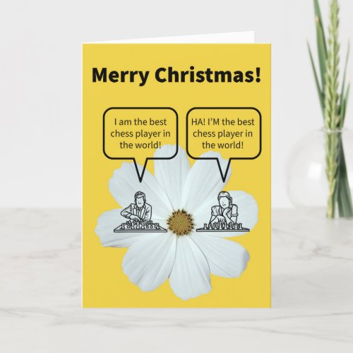 Funny Pun Chess Nuts Boasting Christmas  Card