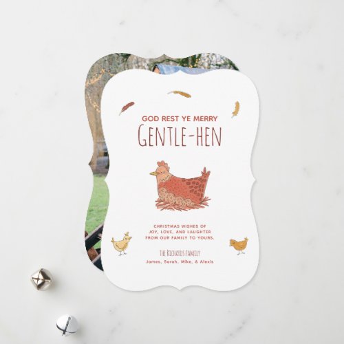 Funny Pun Chicken Christmas Photo Holiday Card